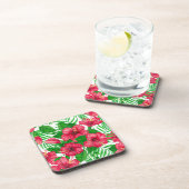 ハイビスカスとパーム葉の コースター (右側)