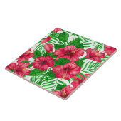 ハイビスカスとパーム葉の タイル (側面)