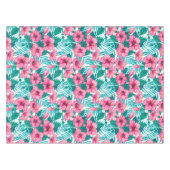 ハイビスカスとパーム葉の テーブルクロス (正面(横))