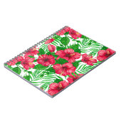 ハイビスカスとパーム葉の ノートブック (左側)