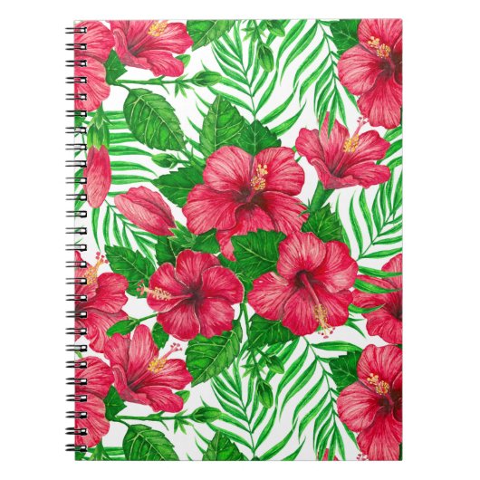 ハイビスカスとパーム葉の ノートブック (正面)