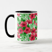 ハイビスカスとパーム葉の マグカップ (左)