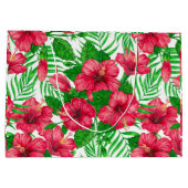 ハイビスカスとパーム葉の ラージペーパーバッグ (裏面)