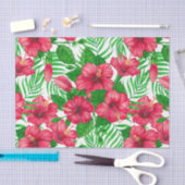 ハイビスカスとパーム葉の 薄葉紙 (クラフト)