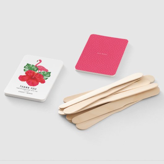 ハイビスカスとフラミンゴのウェディングサンクスハンドファン ハンドファン (組立なし)