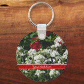 ハイビスカスとフロックスのパーソナライズされた花 キーホルダー (裏面)