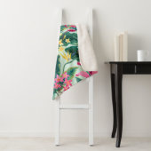 ハイビスカスとフローラの継ぎ目のない熱帯パターン シェルパブランケット (インサイチュ)