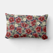 ハイビスカスとプルメリア – マルーン ランバークッション (裏面)