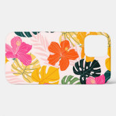 ハイビスカスとモンステ葉ラの熱帯性模様デジ Case-Mate iPhoneケース (裏面 (横))