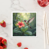 ハイビスカスにハミングバード スタンダードカクテルナプキン (インサイチュ)