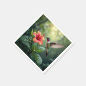 ハイビスカスにハミングバード スタンダードカクテルナプキン (角)