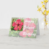 ハイビスカスのグリーティングカードでのお誕生日おめでとう カード (黄色い花)