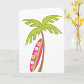 ハイビスカスのサーフボード カード (黄色い花)
