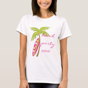 ハイビスカスのサーフボード Tシャツ