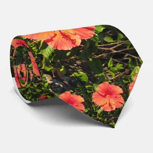 ハイビスカスのタイ ネクタイ (ロール)