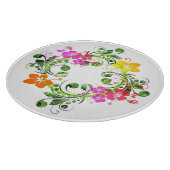 ハイビスカスのトロピカルな花の輪 colorful Hawaiian カッティングボード (角)