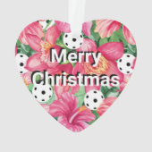 🌺🌴ハイビスカスのトロピカルピックボール、文字 オーナメント (裏面)