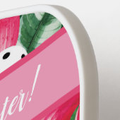 🌺🌴ハイビスカスのトロピカルピックボール、文字 ピックルボールラケット (左詳細)