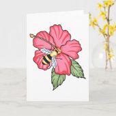 ハイビスカスのハチ カード (黄色い花)