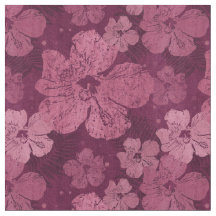 ハイビスカスのピンクの花のろうけつ染め