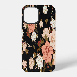 ハイビスカスのフラワー柄: シームレス パターン デザイン iPhone 12ケース