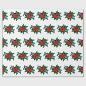 ハイビスカスの可愛いハミングバード花漫画 – W ラッピングペーパー (フラット)