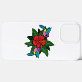 ハイビスカスの可愛いハミングバード花漫画 – W Case-Mate iPhoneケース (裏面 (横))