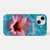 ハイビスカスの夏 iPhone 15ケース (裏面横)