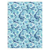 ハイビスカスの奨励金の青い熱帯ハワイの花柄 テーブルクロス (正面)