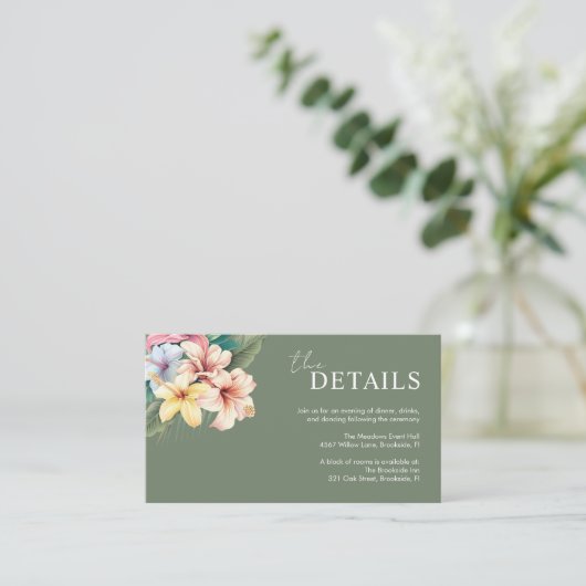 ハイビスカスの宛先ウェディングエンクロージャカード エンクロージャーカード (スタンド正面)