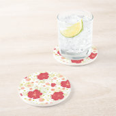 ハイビスカスの手描き模様 コースター (側面)