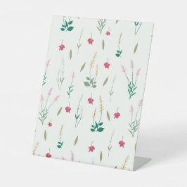 ハイビスカスの水彩植物の花が咲くシームレス 台座サイン