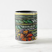 ハイビスカスの波のマグ マグカップ (中央)