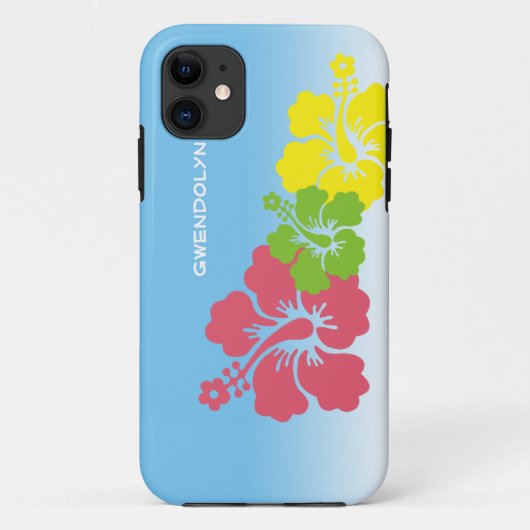ハイビスカスの熱帯花の花のトリオのハワイアン Case-Mate iPhoneケース (裏面)
