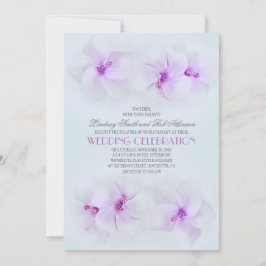 ハイビスカスの紫色ビーチ結婚式招待 招待状