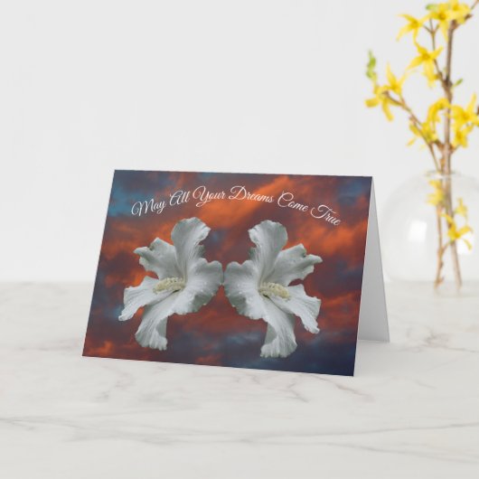 ハイビスカスの花が真来の夢を見る感動的 カード (黄色い花)