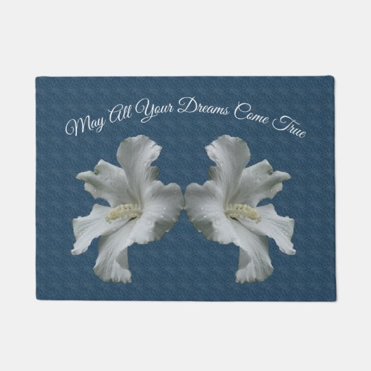 ハイビスカスの花が真来の夢を見る感動的 ドアマット (正面)