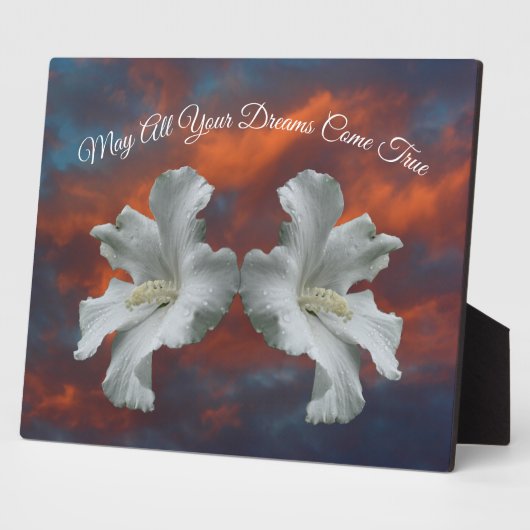 ハイビスカスの花が真来の夢を見る感動的 フォトプラーク (側面)