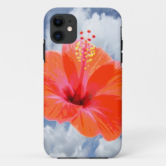 ハイビスカスの花だけ + あなたの文字及びアイディア Case-Mate iPhoneケース (裏面)