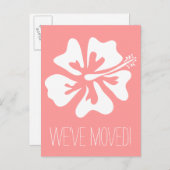 ハイビスカスの花でポストカードを移動 案内ポストカード (正面/裏面)