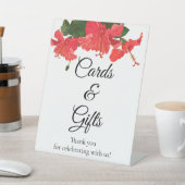 ハイビスカスの花で結婚式のカードとギフトのサイン 台座サイン (インサイチュ)