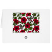 ハイビスカスの花とハミングバード (裏面横)