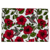 ハイビスカスの花とハミングバード ラージペーパーバッグ (裏面)