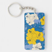 ハイビスカスの花と葉 キーホルダー (正面)