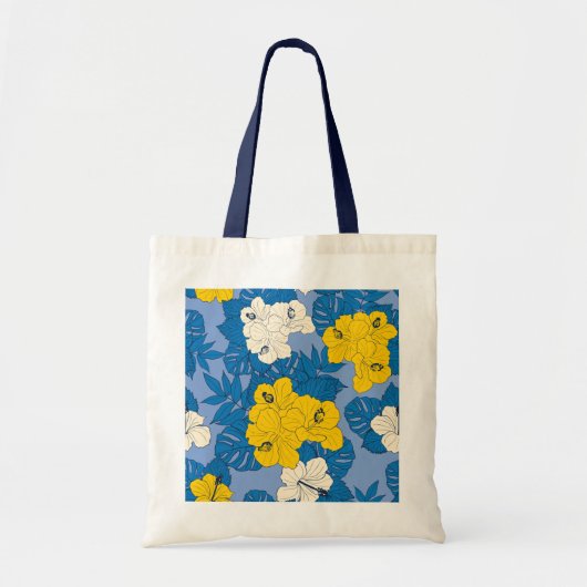 ハイビスカスの花と葉 トートバッグ (正面)