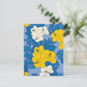 ハイビスカスの花と葉 ポストカード (スタンド正面)