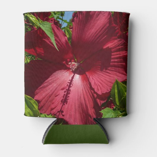 ハイビスカスの花と青空 缶クーラー (正面)