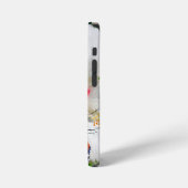 ハイビスカスの花と2タイガーの蝶 iPhoneケース (左側面)