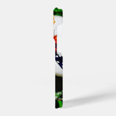 ハイビスカスの花と2タイガーの蝶 iPhoneケース (左側面)