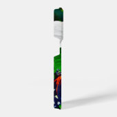 ハイビスカスの花と2タイガーの蝶 iPhoneケース (右側面)